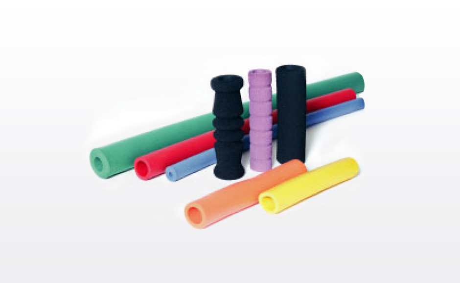 Injection Molded Soft Ribbed Rubber Silicone Handle Grip with Logo